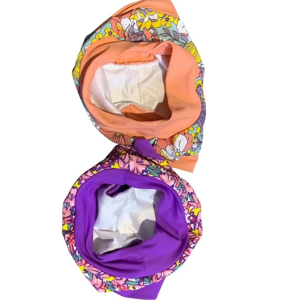 Big Elephant Swim Diapers Small Purple Orange Floral Reusable‎ Beach Pool Set